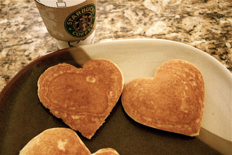 sb and heart pancakes